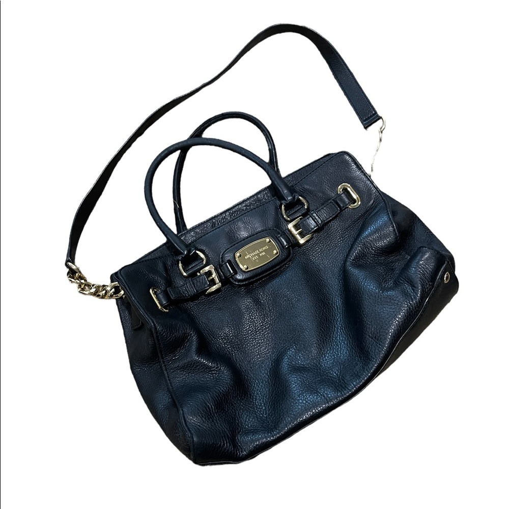 Michael Kors Hamilton Belted Tote with shoulder strap Black